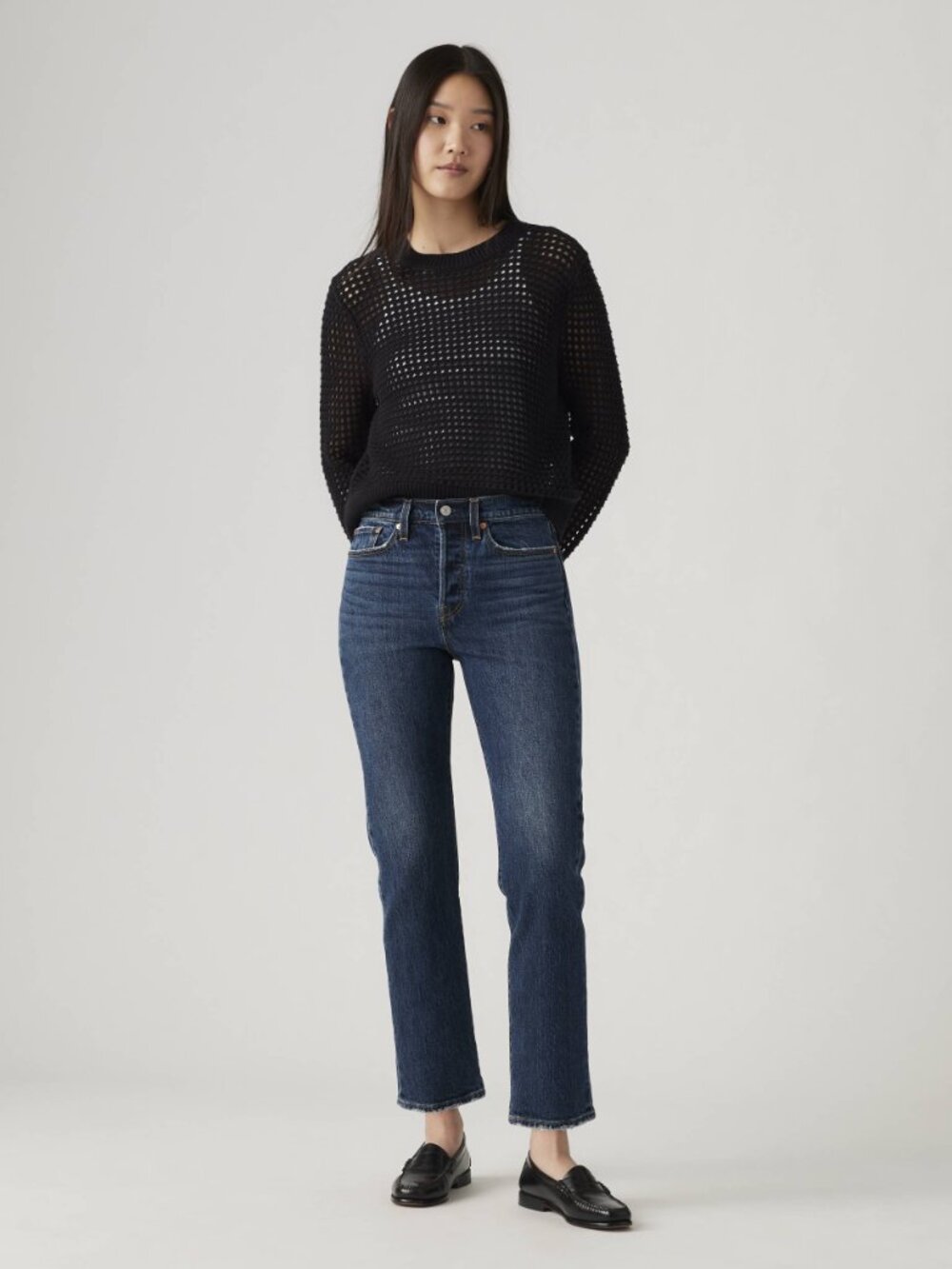 Levi's Wedgie Straight Dark Medium Wash Denim Jeans Size Woman's 29